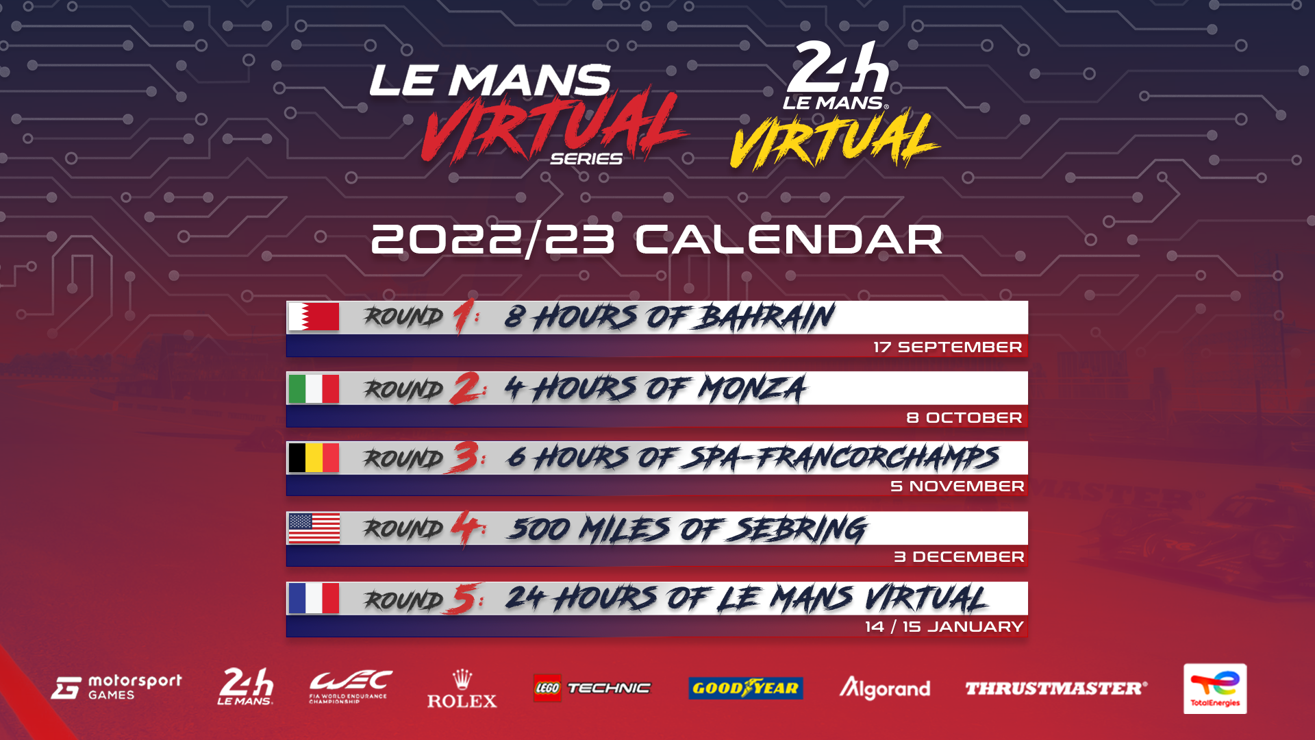 WEC 2023 Calendar FIA World Endurance Championship Home Decor