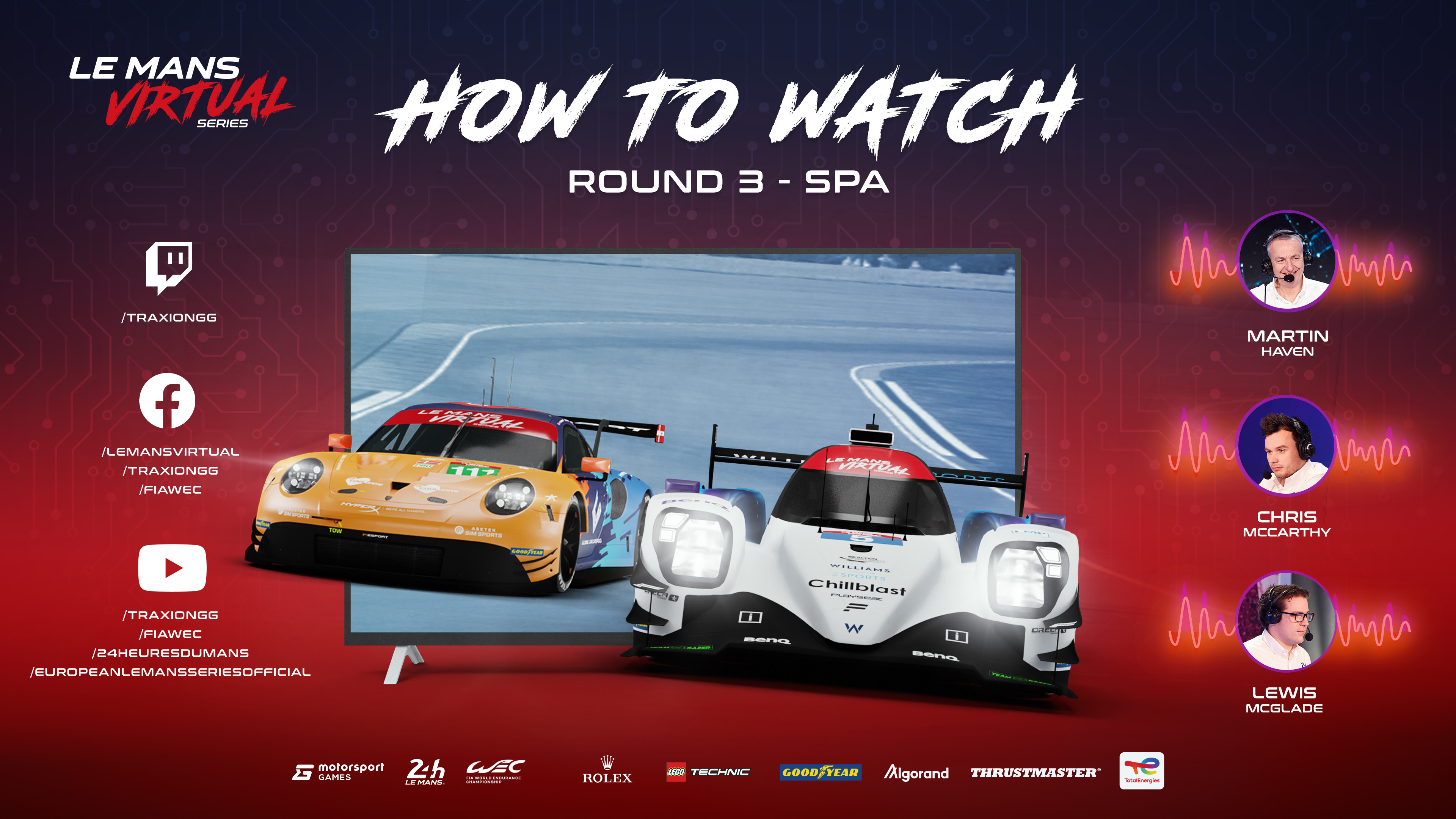 STARS COME OUT FOR THE 6 HOURS OF SPA ROUND OF THE LE MANS VIRTUAL SERIES BY MOTORSPORT GAMES